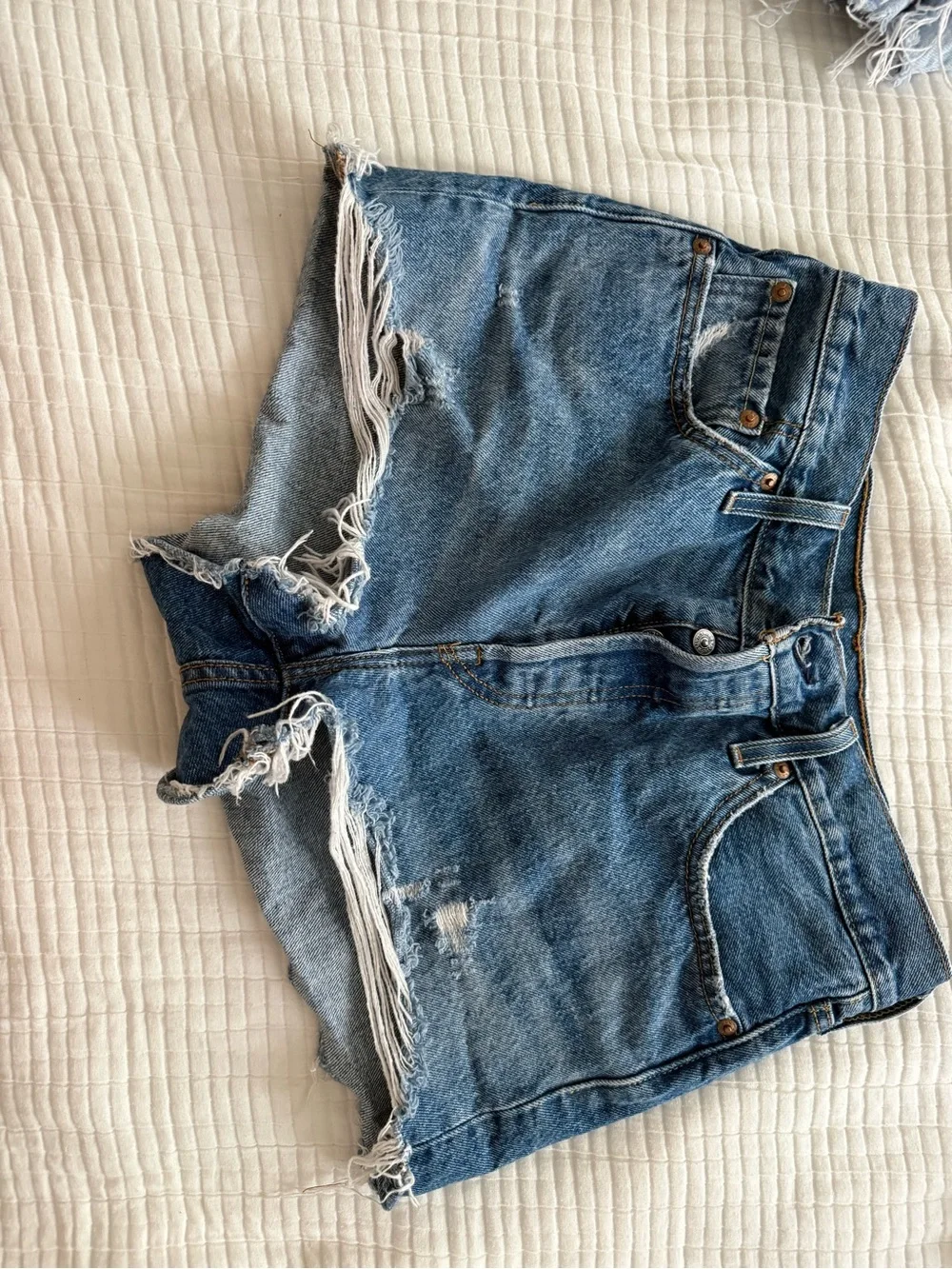 Levi's Women's Jean Shorts - Light Blue, Medium Blue, Dark Blue, Black - Picture 6 of 9